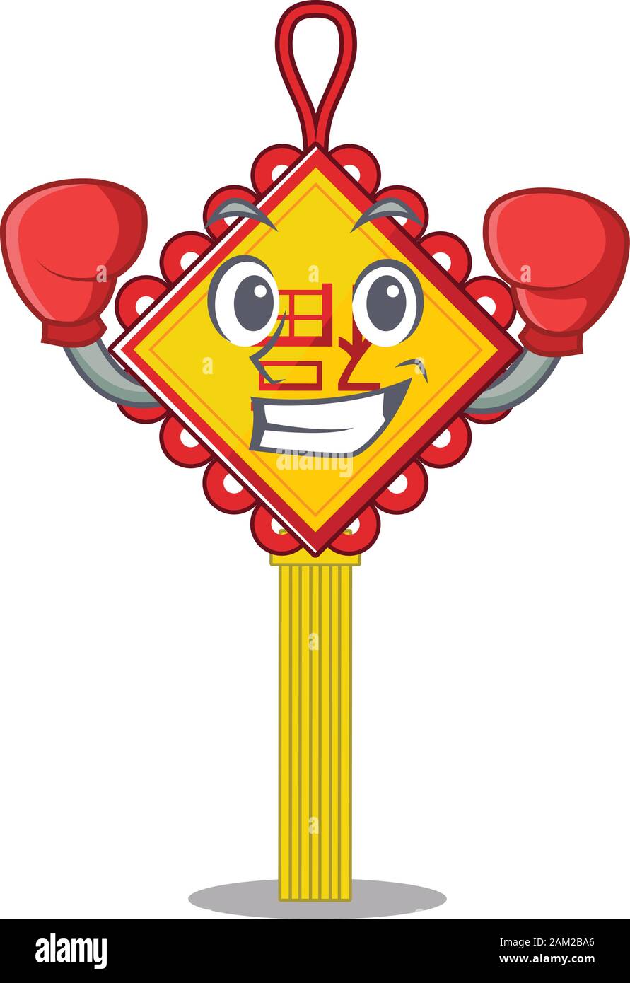 Sporty Boxing chinese knot mascot character style Stock Vector Image ...