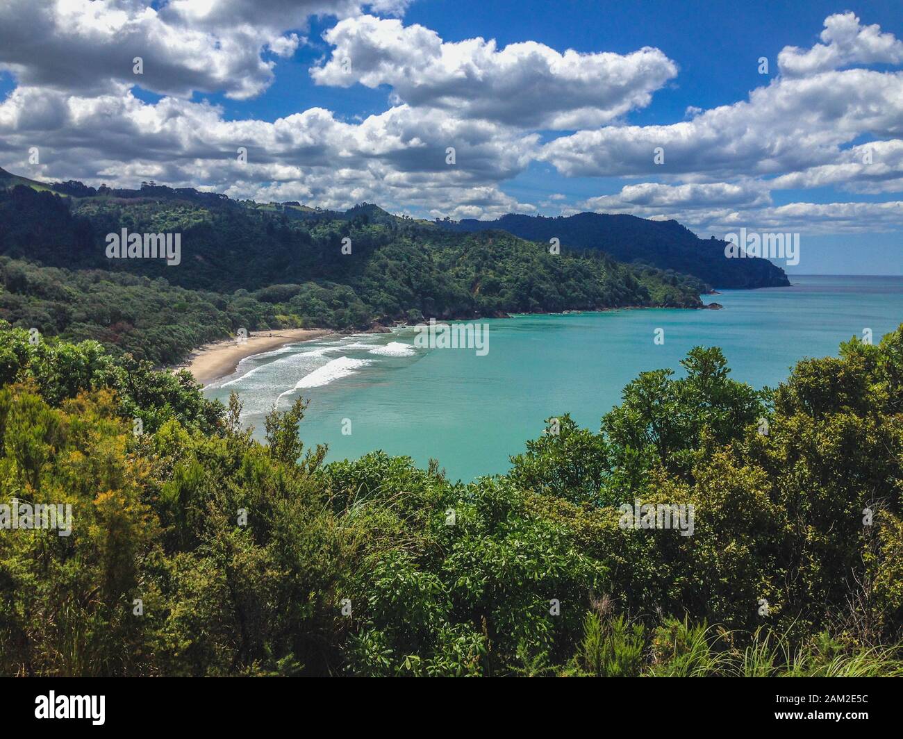 Beautiful Waihi Beach at Bay of Plenty, North Island, New Zealand Stock