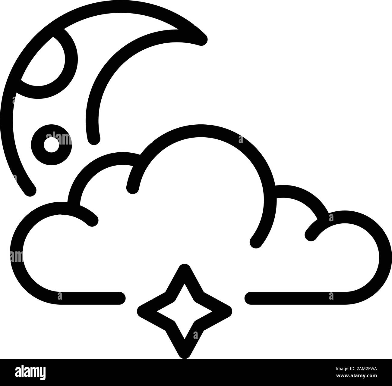 Moon after cloud icon, outline style Stock Vector Image & Art - Alamy