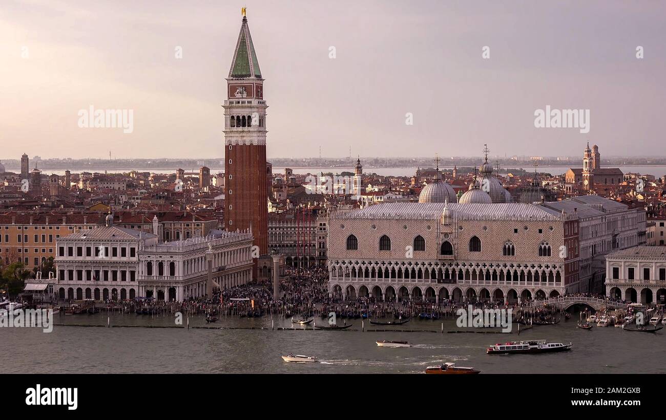 Aerial view of Piazza San Marco in Venice, Italy. Stock Photo