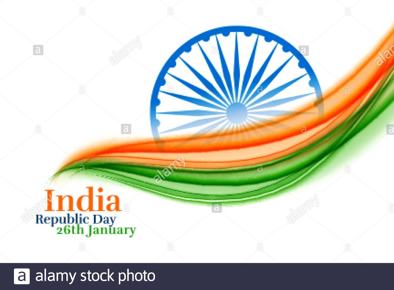 Indian Republic Day Creative Tricolor Background Design Stock