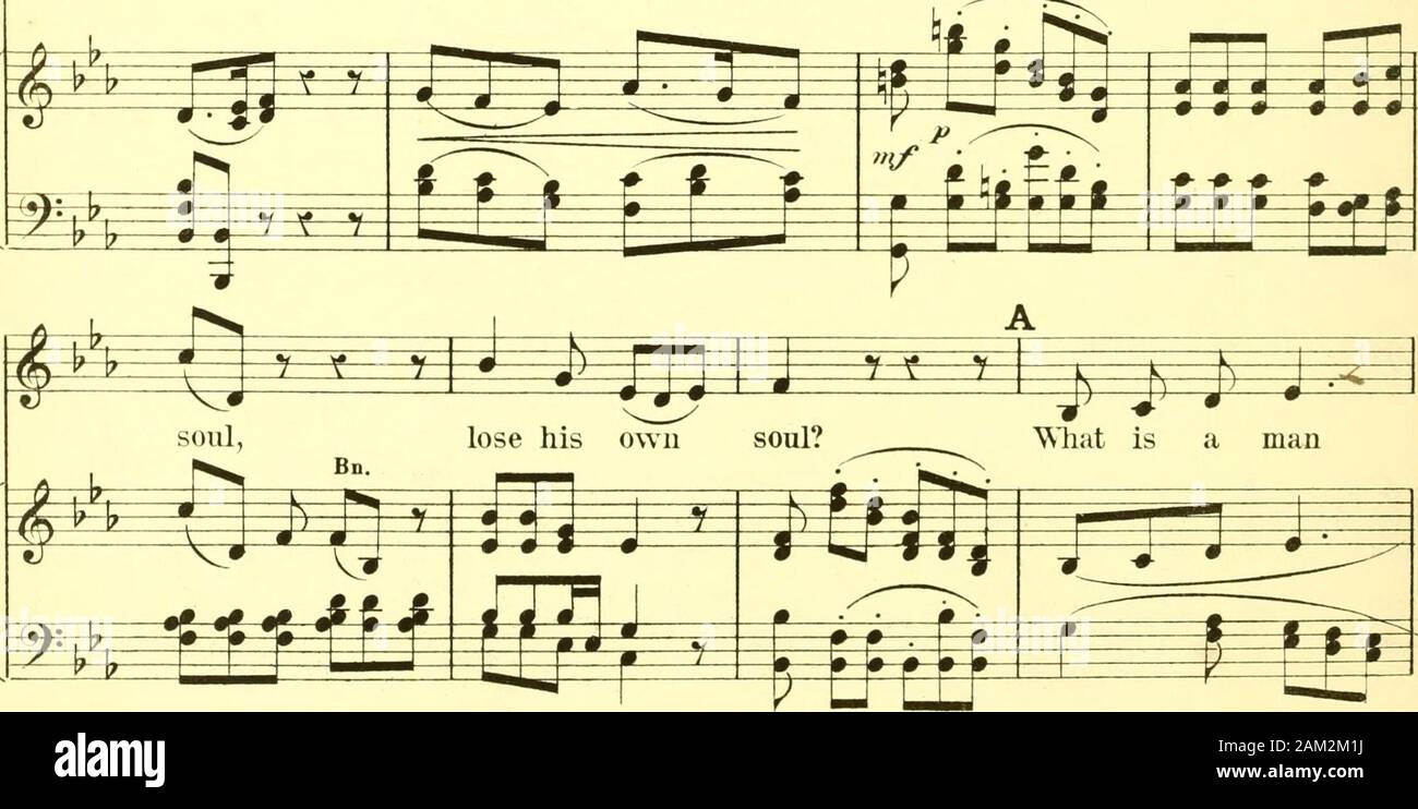 King David : an oratorio, written for the Leeds Musical Festival of 1883, the text selected from Holy writ . %S:^—^* ^ ; J^ i) i- &gt;i J^: r 1^1 J i^m y y What, if he shall ^aiu the whole world. and lose his own. S, L.W. & a 1616, 103 Stock Photo