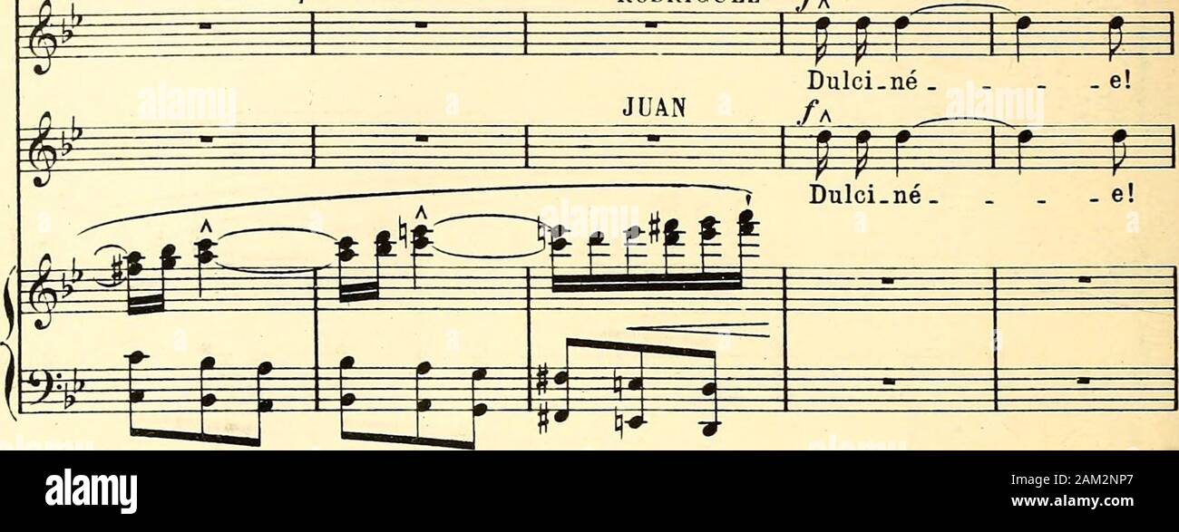 Don Quichotte; comédie héroïque en 5 actes . 32 22 m Dnttinée apparaît sur le balcon. Les Danses sarrêtent. PEDRO /^ ^ ¥ GARCIAS Dulci.né . e! ^ ^ «—#? ^^ Les 4 amoureux aiec juieapercevant Dulcinée. Dulci.néRODRIGUEZ /^. i DULCINEE gaie, debout sur le balcon. p p^ lY ^ pipttp p I p ^ pytfp p I p ^ pyy ^ ^ g LA -fOULR se courbant avec admiration. Al_za!. ^ li ^ Dulci.néP # mi Dulci-né.P -* r . -e! gr rf p ^ V y . nkijie . e! Stock Photo