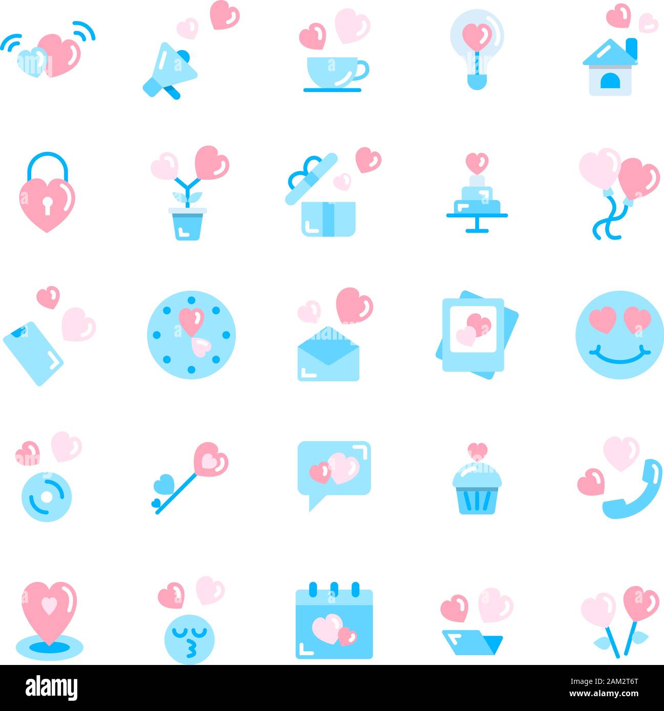 Valentines Day flat icon set. Vector and Illustration Stock Vector ...