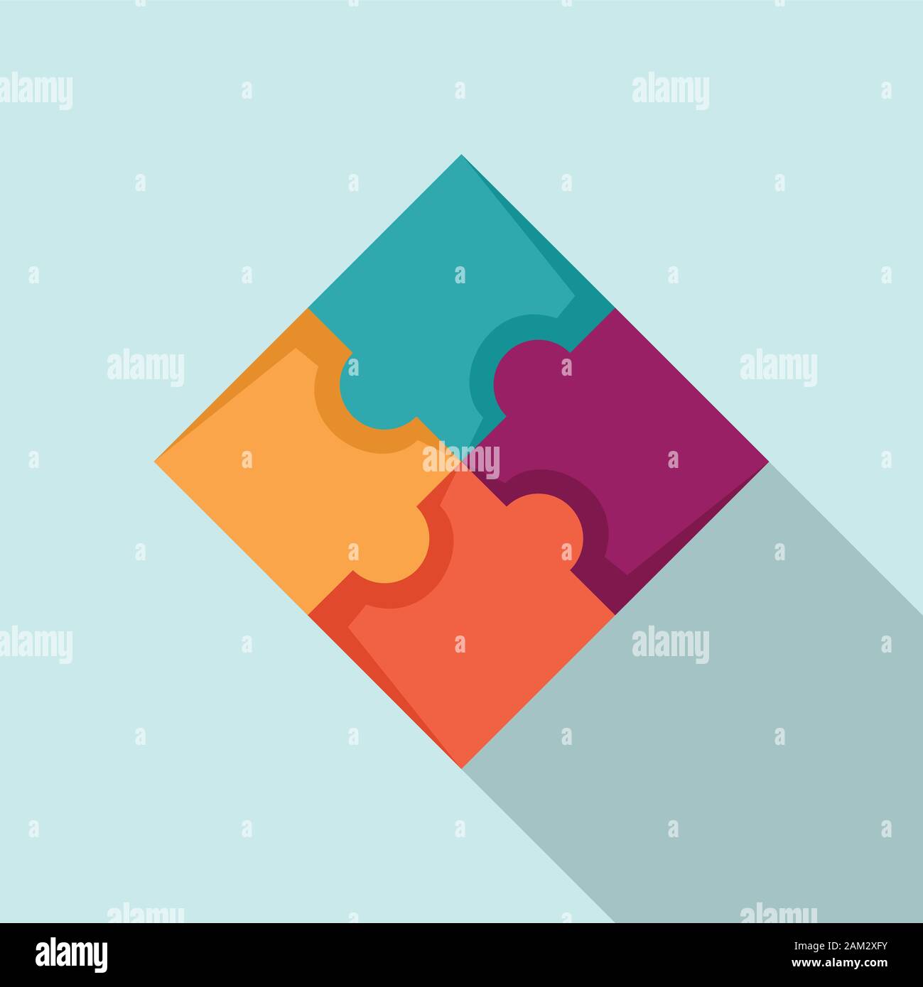 Sequence puzzle icon. Flat illustration of sequence puzzle vector icon