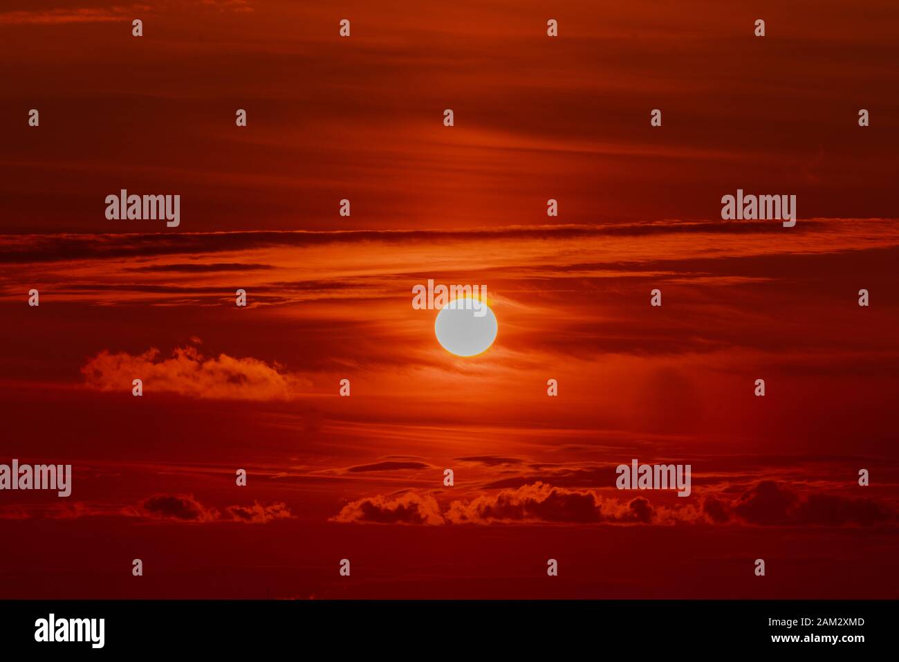 Fiery orange sunset sky. Beautiful sky Stock Photo - Alamy