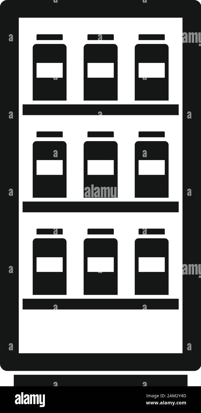 Milk fridge icon. Simple illustration of milk fridge vector icon for web design isolated on white background Stock Vector