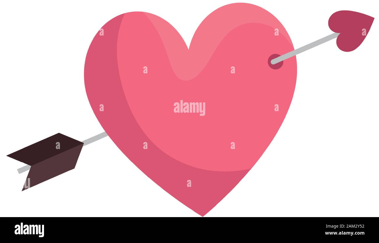 cute heart with arrow isolated icon Stock Vector Image & Art - Alamy