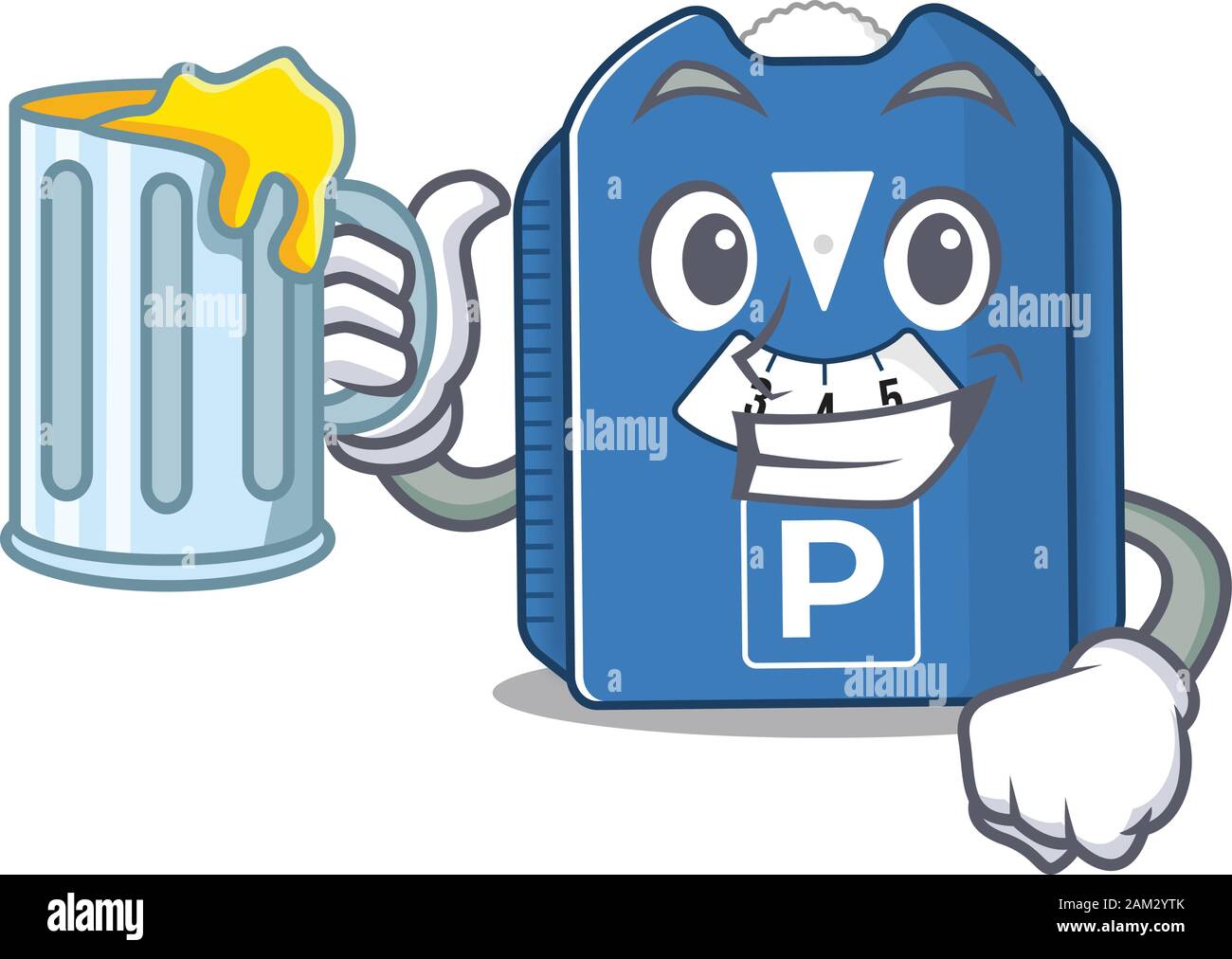 Happy parking disc mascot design with a big glass Stock Vector Image ...