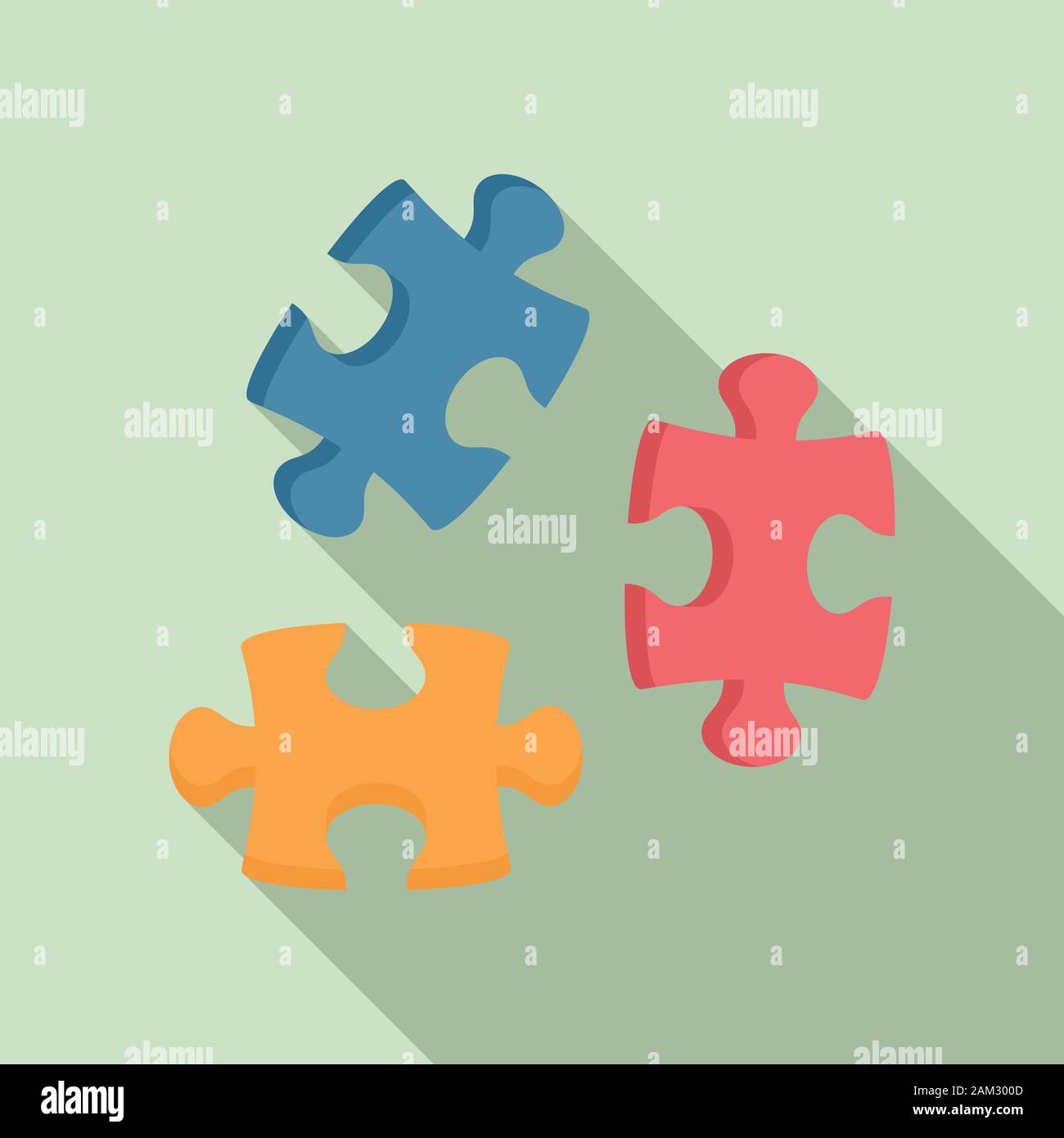 Puzzle icon. Flat illustration of puzzle vector icon for web design ...