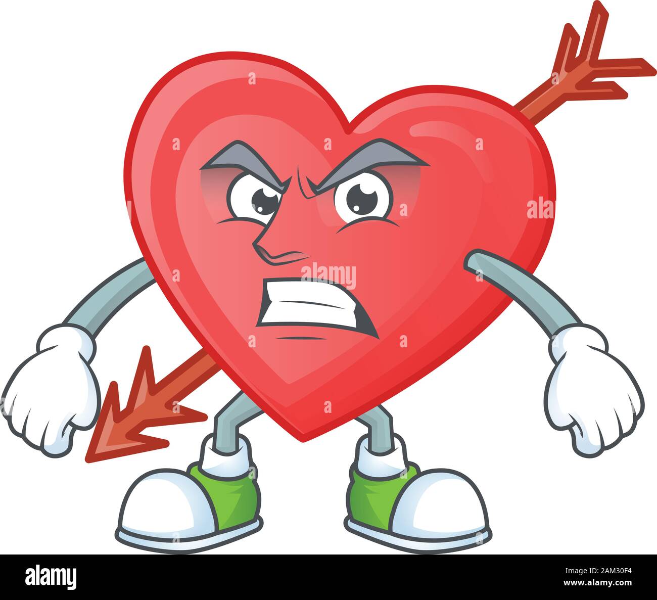 cartoon character of arrow love with angry face Stock Vector Image & Art -  Alamy