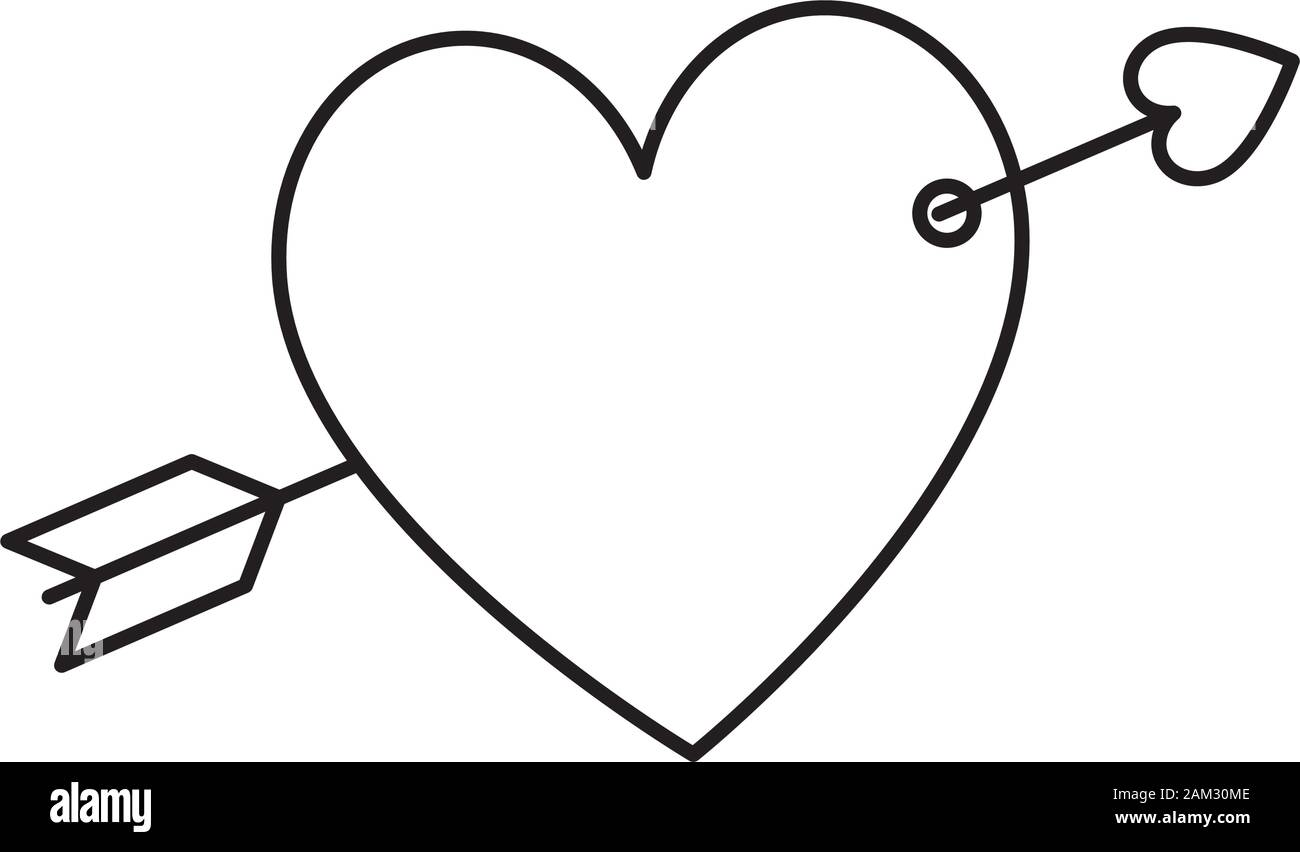 cute heart with arrow isolated icon Stock Vector Image & Art - Alamy