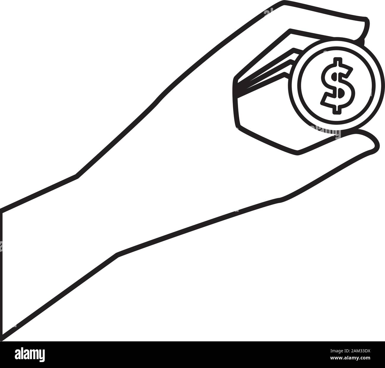 hand with coin money isolated icon Stock Vector Image & Art - Alamy
