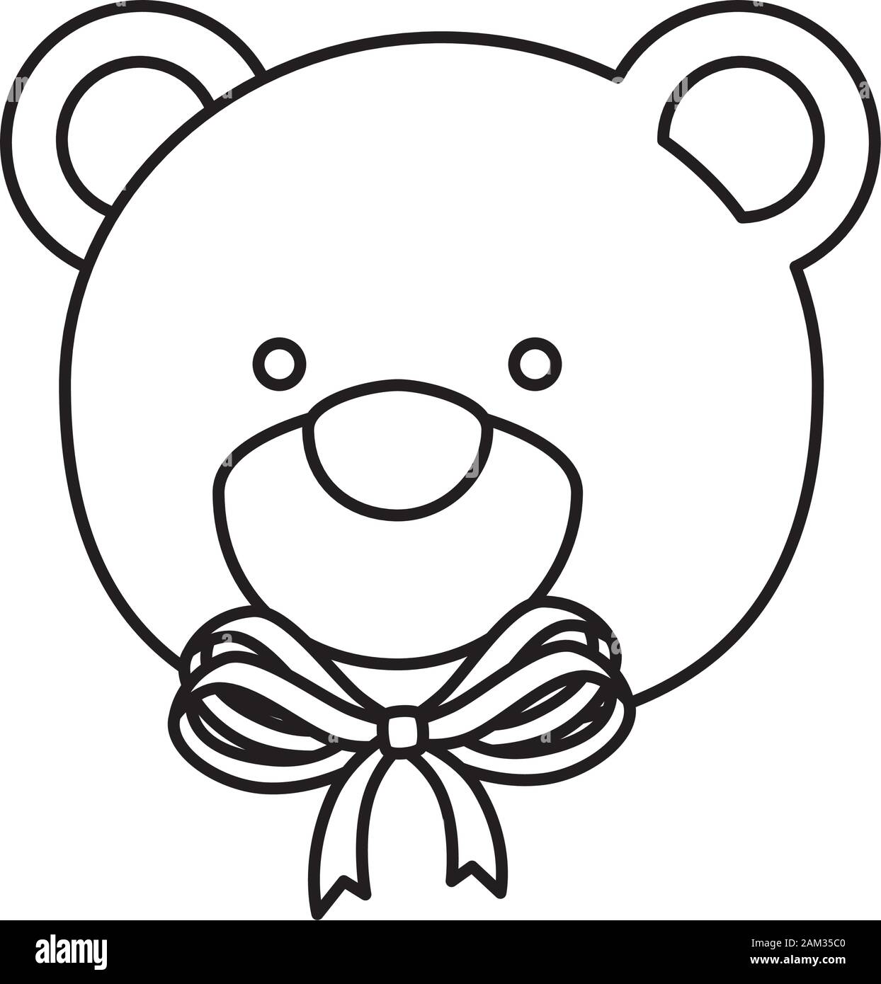 Face Of Cute Teddy Bear Isolated Icon Stock Vector Image And Art Alamy