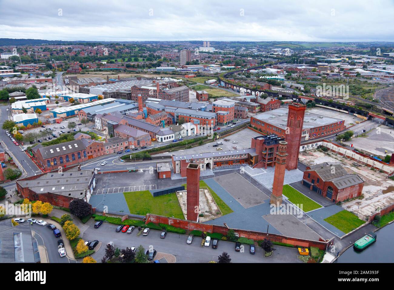 A view looking West across Tower Works in Leeds Stock Photo