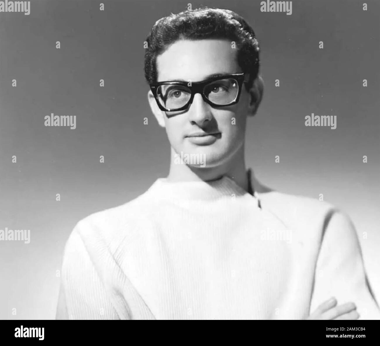 BUDDY HOLLY (19346-1959) American pop singer/songwriter Stock Photo