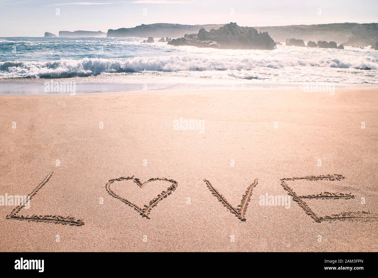 Love Heart Romantic Beach Summer Holiday Concept Romantic Love Background Valentine S Day Theme Copy Space Stock Photo Alamy