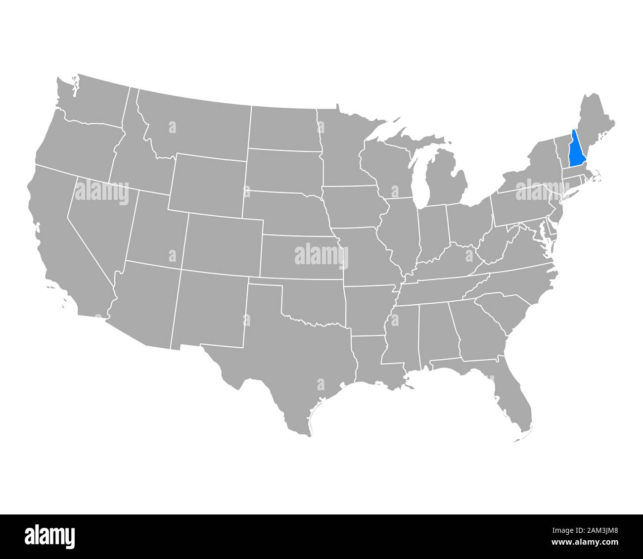 Map of New Hampshire in USA Stock Photo - Alamy