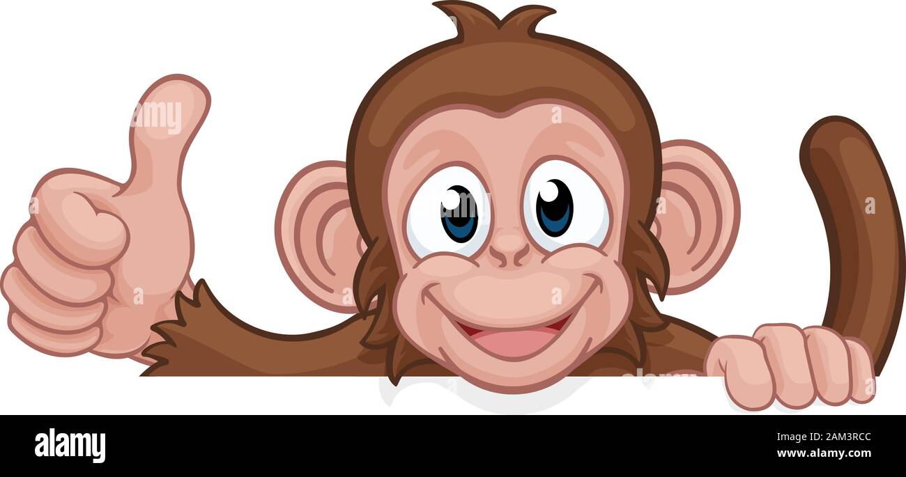 Monkey Cartoon Animal Behind Sign Giving Thumbs Up Stock Vector Image & Art - Alamy Monkey Cartoon Animal Behind Sign Giving Thumbs Up Stock Vector Image & Art - Alamy