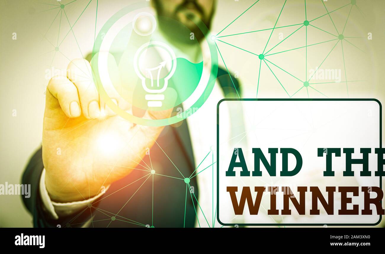 Winner Work Note Writing note showing And The Winner Is. Business concept for announcing ...