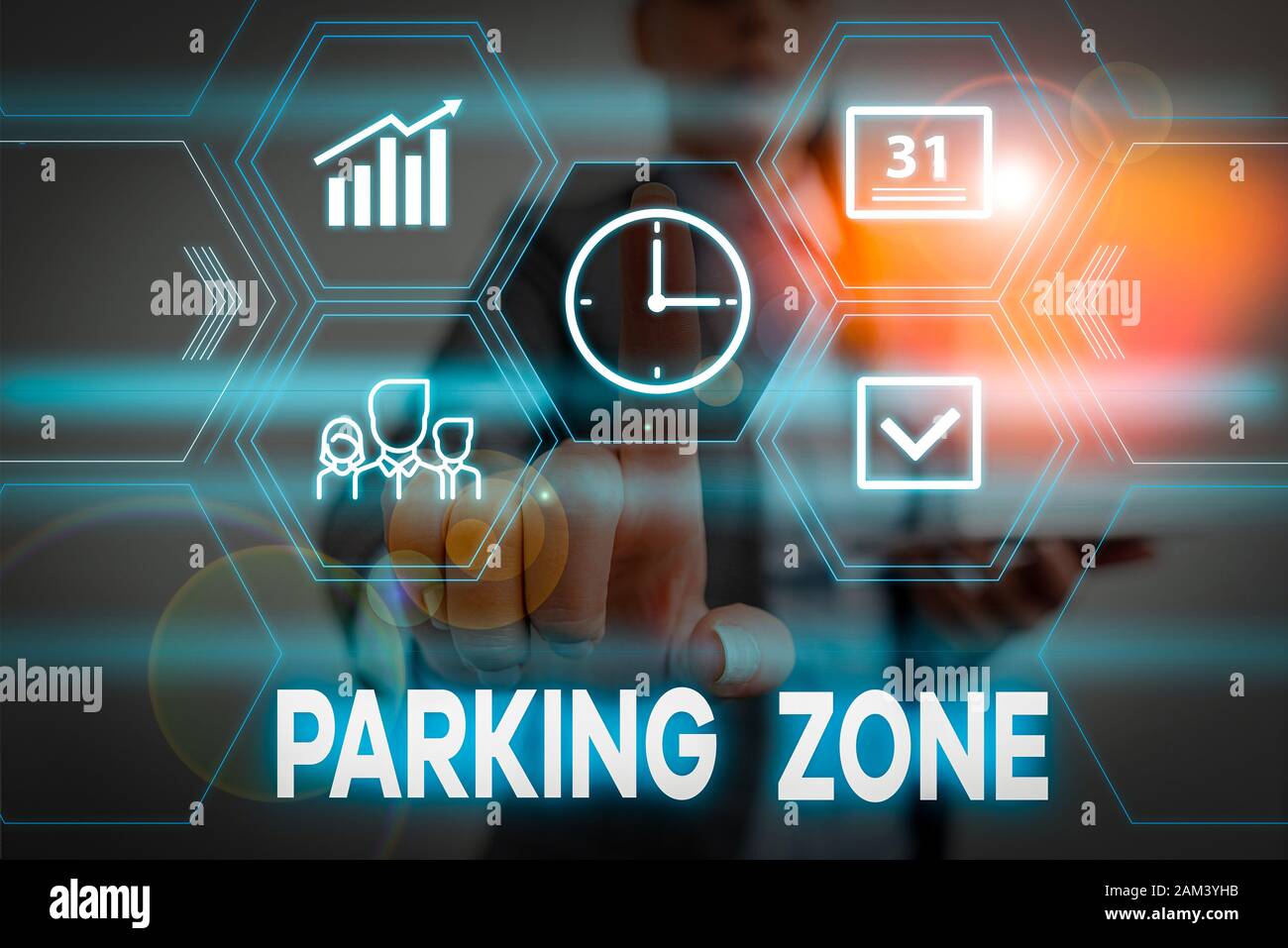 Conceptual hand writing showing Parking Zone. Concept meaning a space