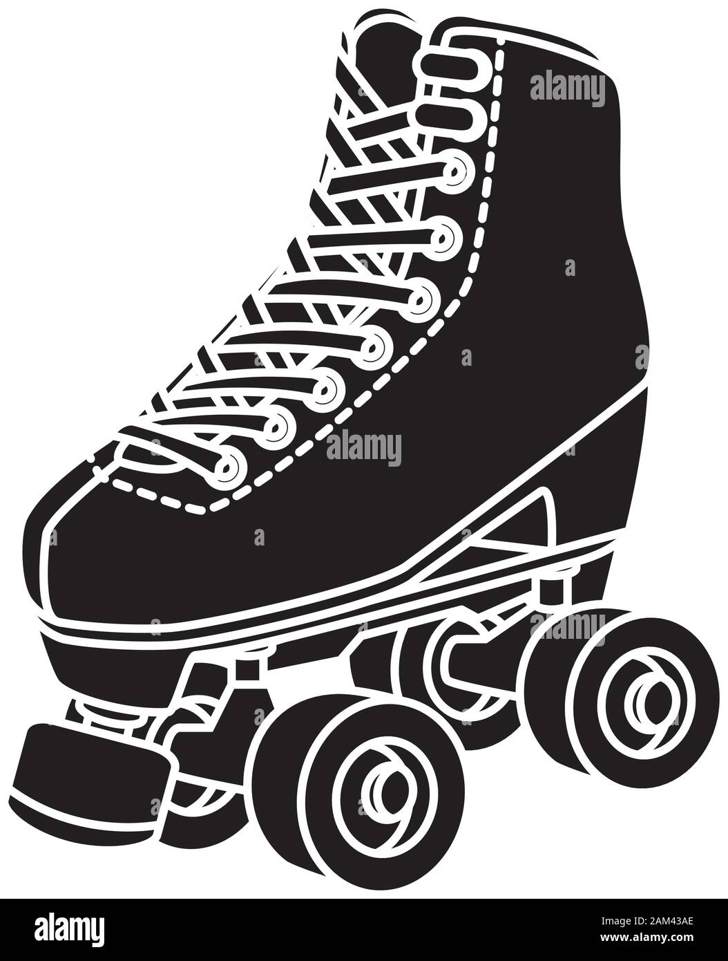 silhouette of roller skate of nineties retro isolated icon Stock Vector  Image & Art - Alamy