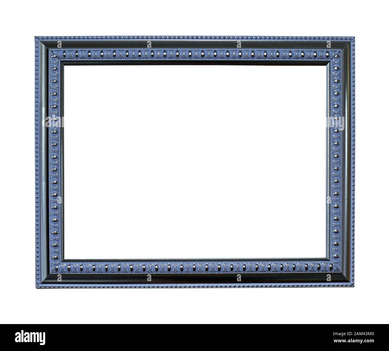 Blue empty metal frame isolated on white background Stock Photo - Alamy