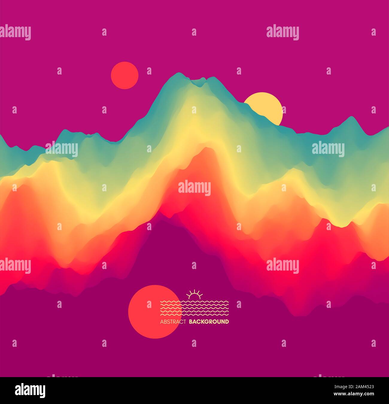 Mountain landscape. Mountainous terrain. Vector illustration. Abstract background. Stock Vector