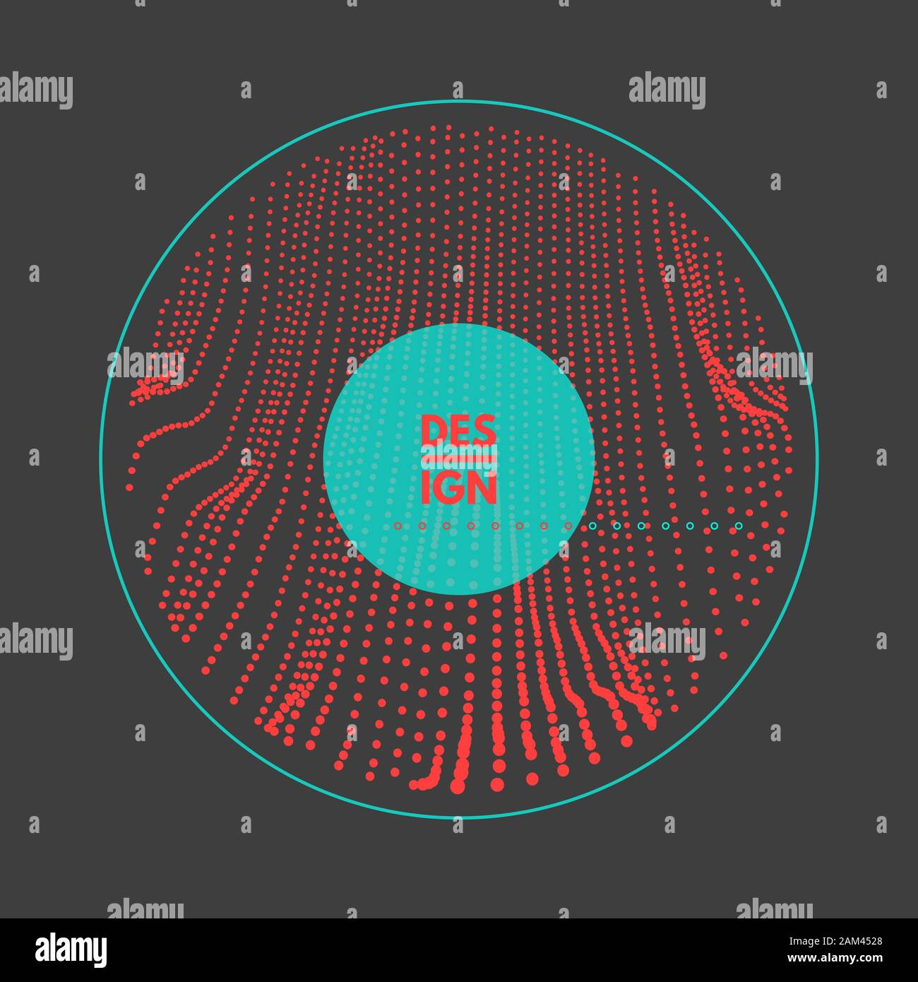 3d abstract vector illustration with dots. Network design with particle ...