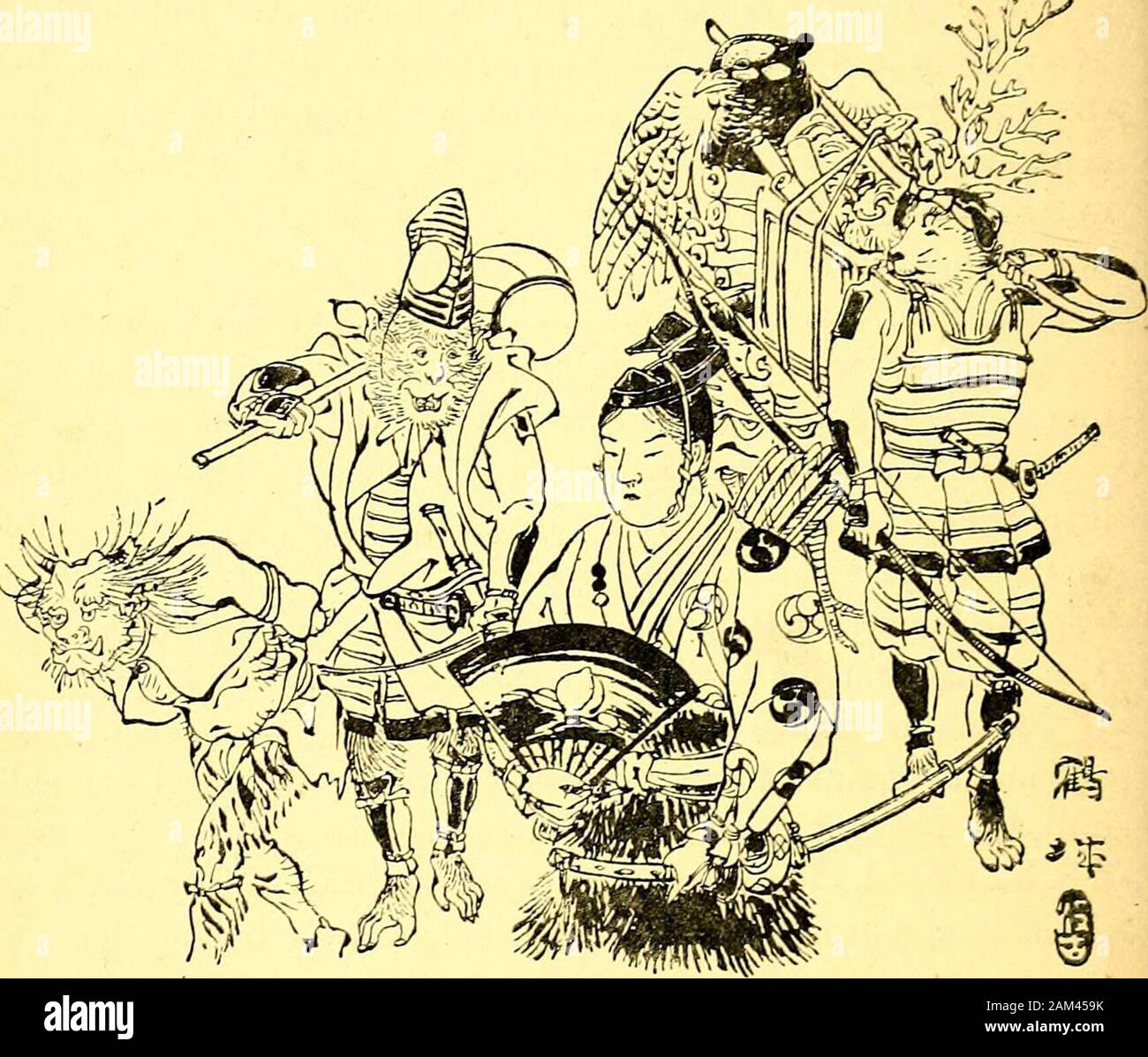 The Japanese Fairy Book So Smallthat Momotaro Could Hardly Crawl In The Pheasant Who Was All This Time Fighting Hard Sawmomotaro And His Little Band Rush In At The Back Momotaros