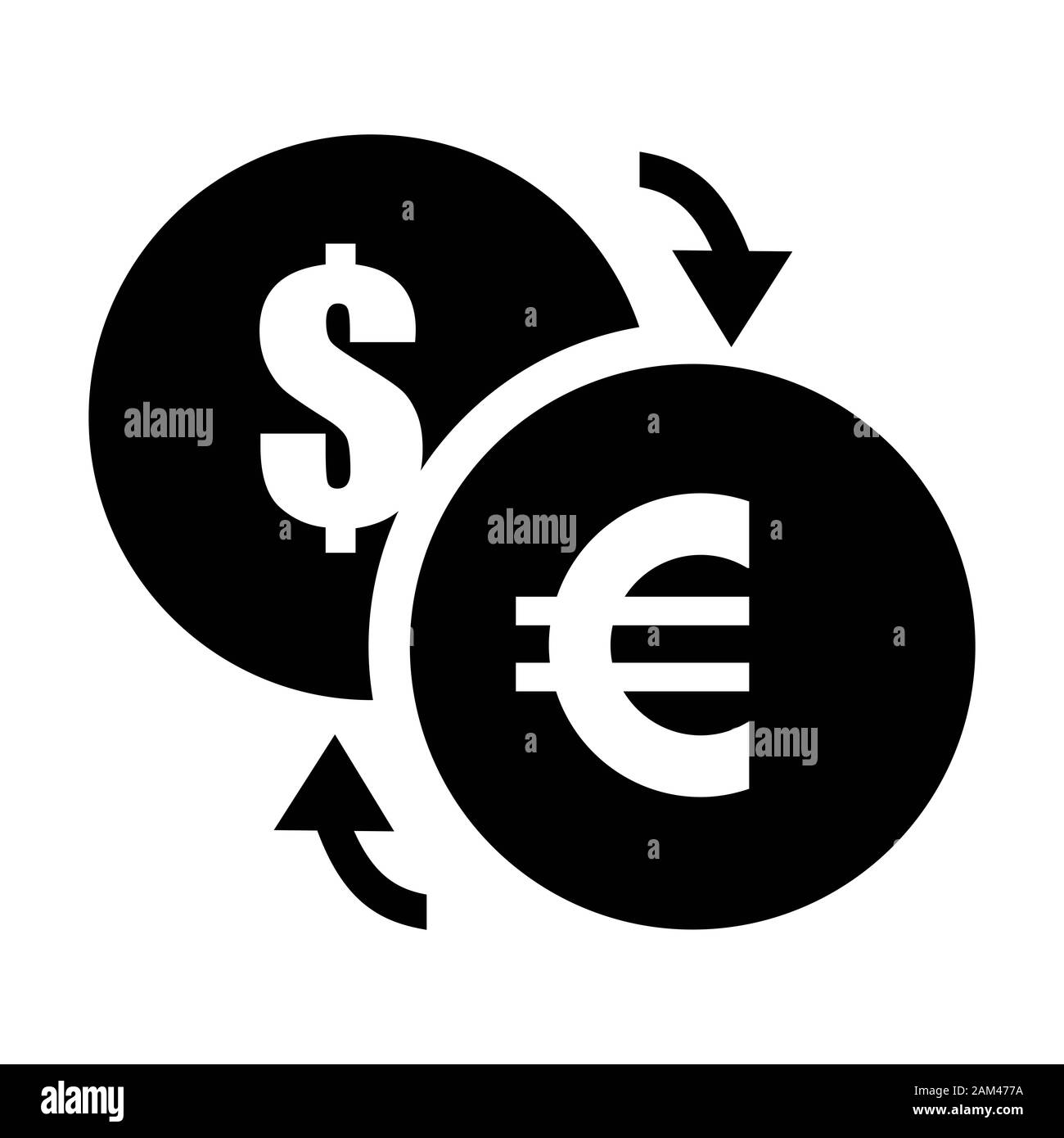 Exchange Euro Dollar symbol icon Stock Photo