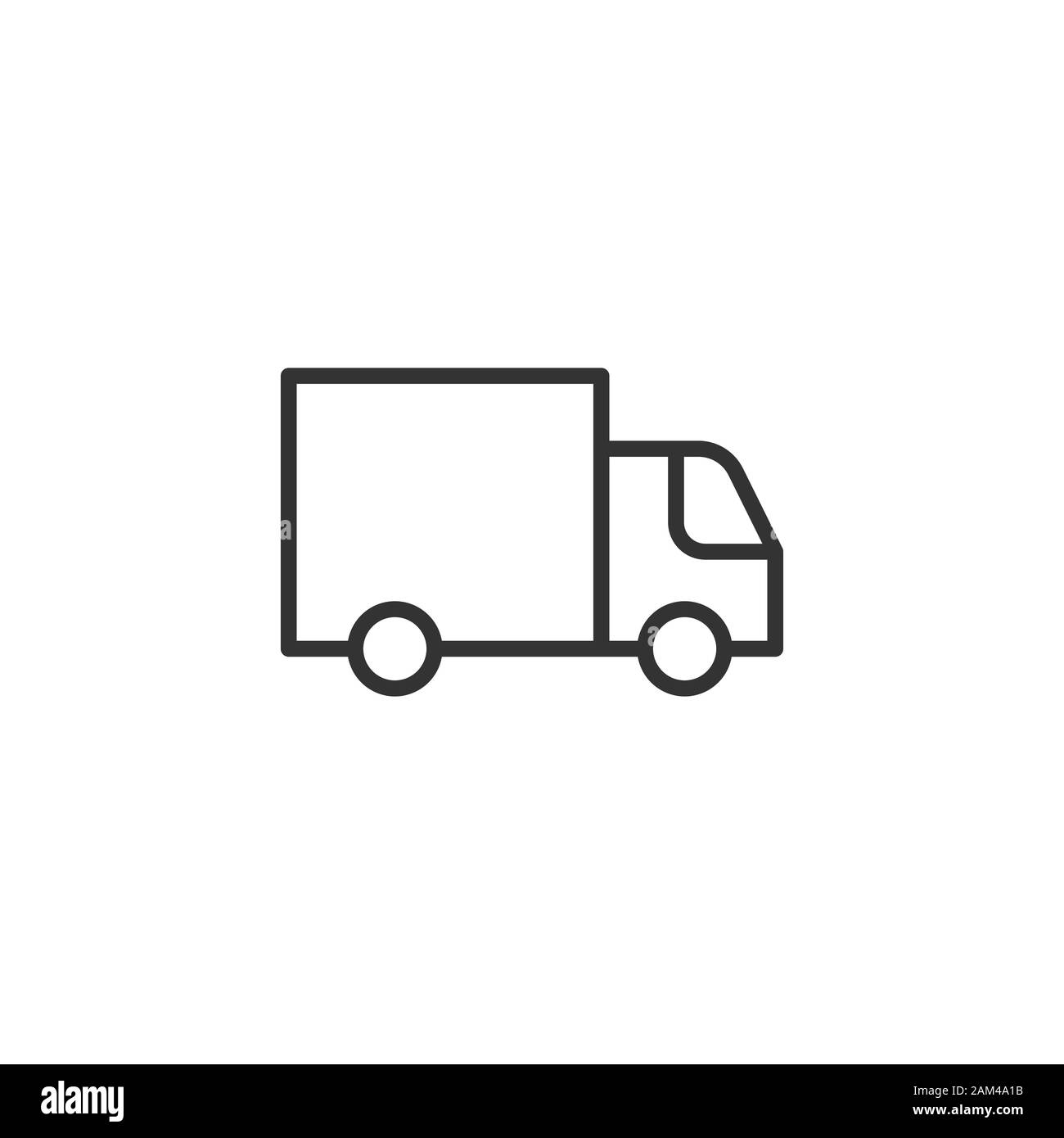 Delivery truck icon in flat style. Van vector illustration on white ...