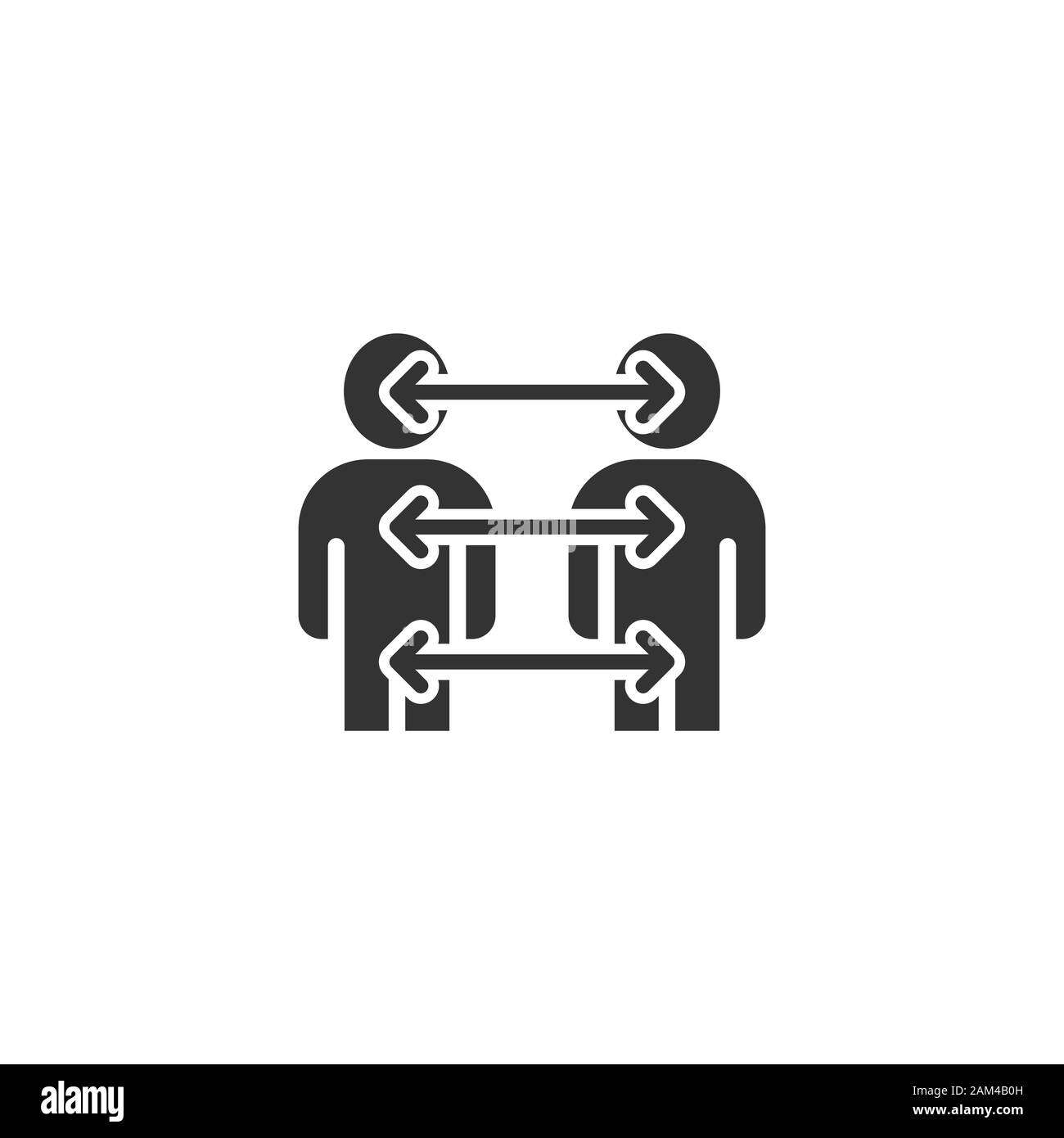 People referral icon in flat style. Business communication vector ...