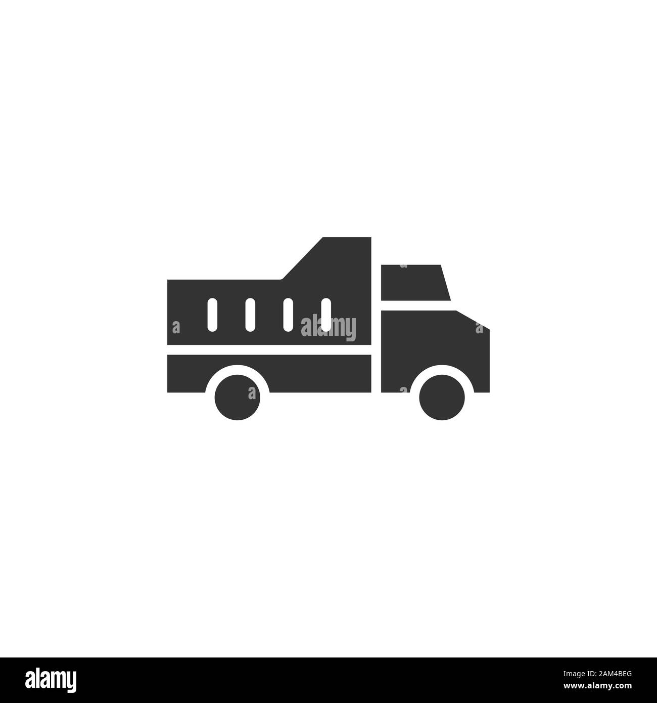 Delivery truck icon in flat style. Van vector illustration on white ...