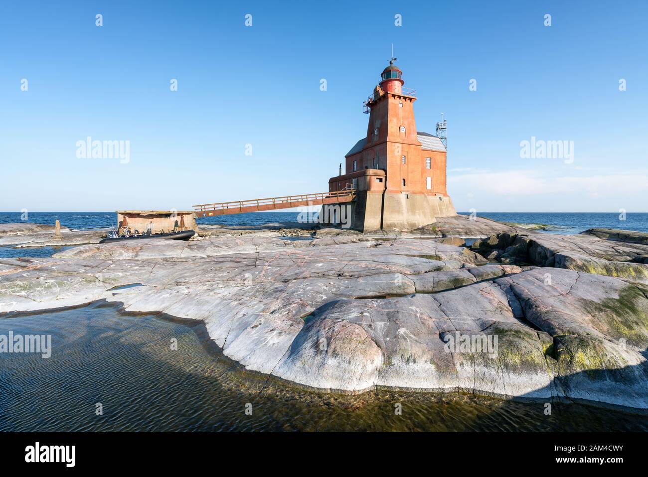 Kallbådan lighthouse at Kirkkonummi, Finland Stock Photo