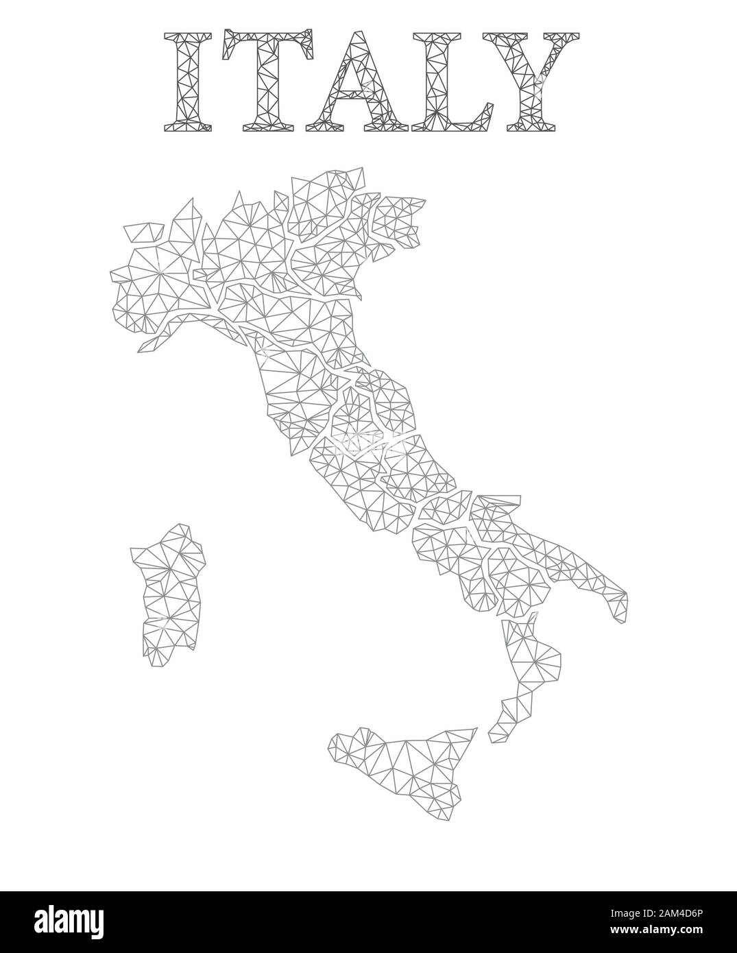 Lowpoly Map of Italy Stock Vector