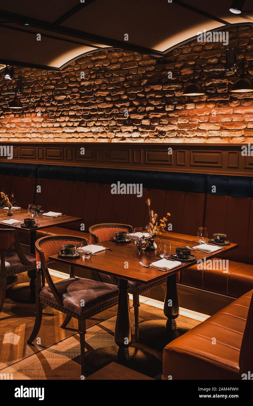 Restaurant Interior at the Great Scotland Yard Hotel, London, England. Stock Photo