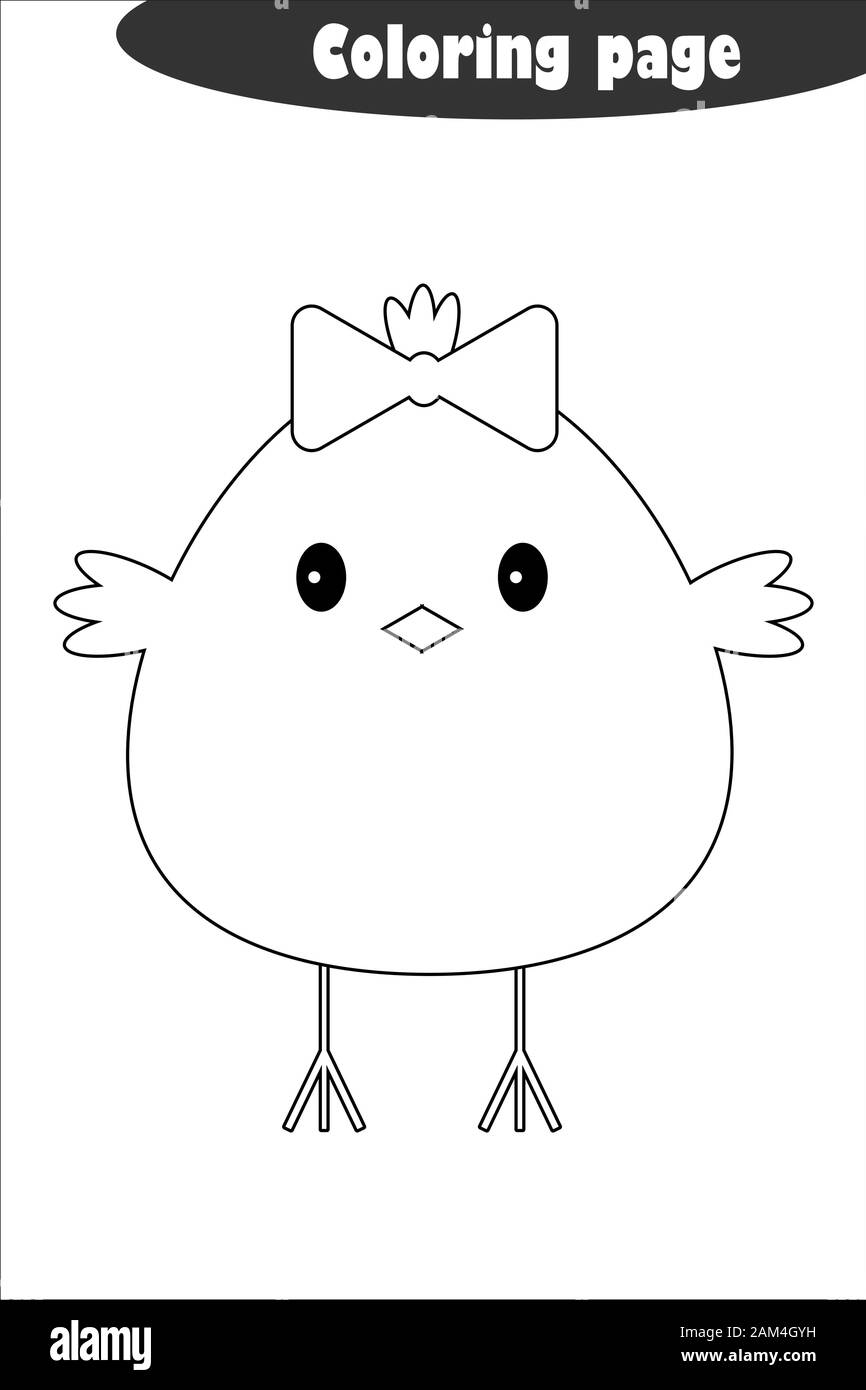 Chick in cartoon style, coloring page, easter education paper game for the  development of children, kids preschool activity, printable worksheet Stock  Vector Image & Art - Alamy