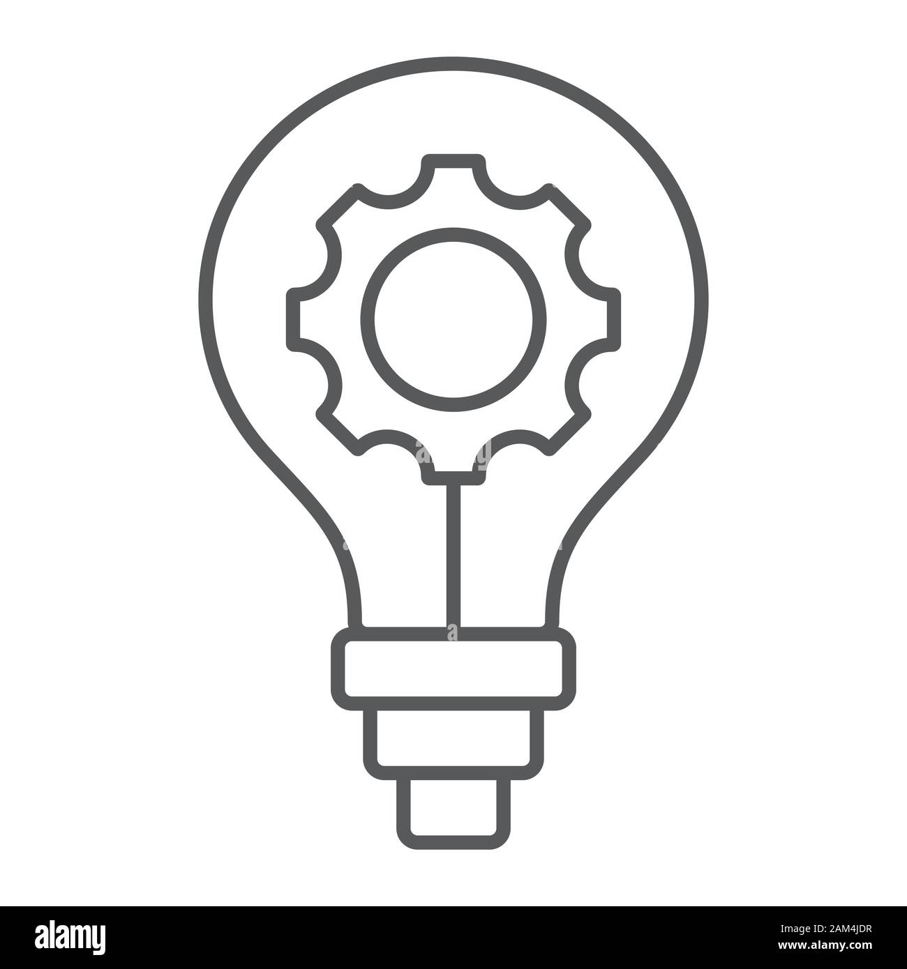 Idea Development thin line icon, business and development, bulb light ...