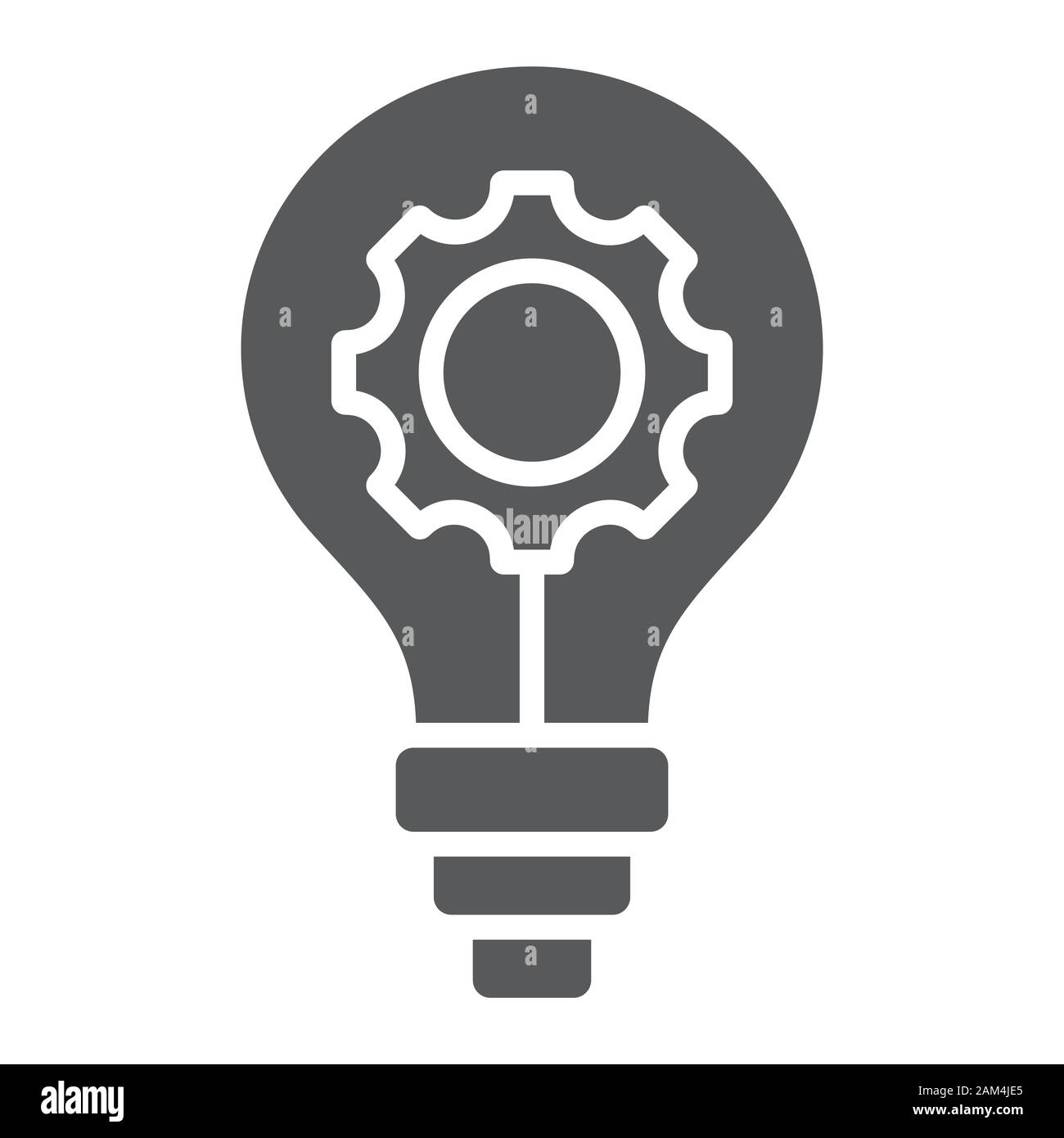 Idea Development glyph icon, business and development, bulb light with ...