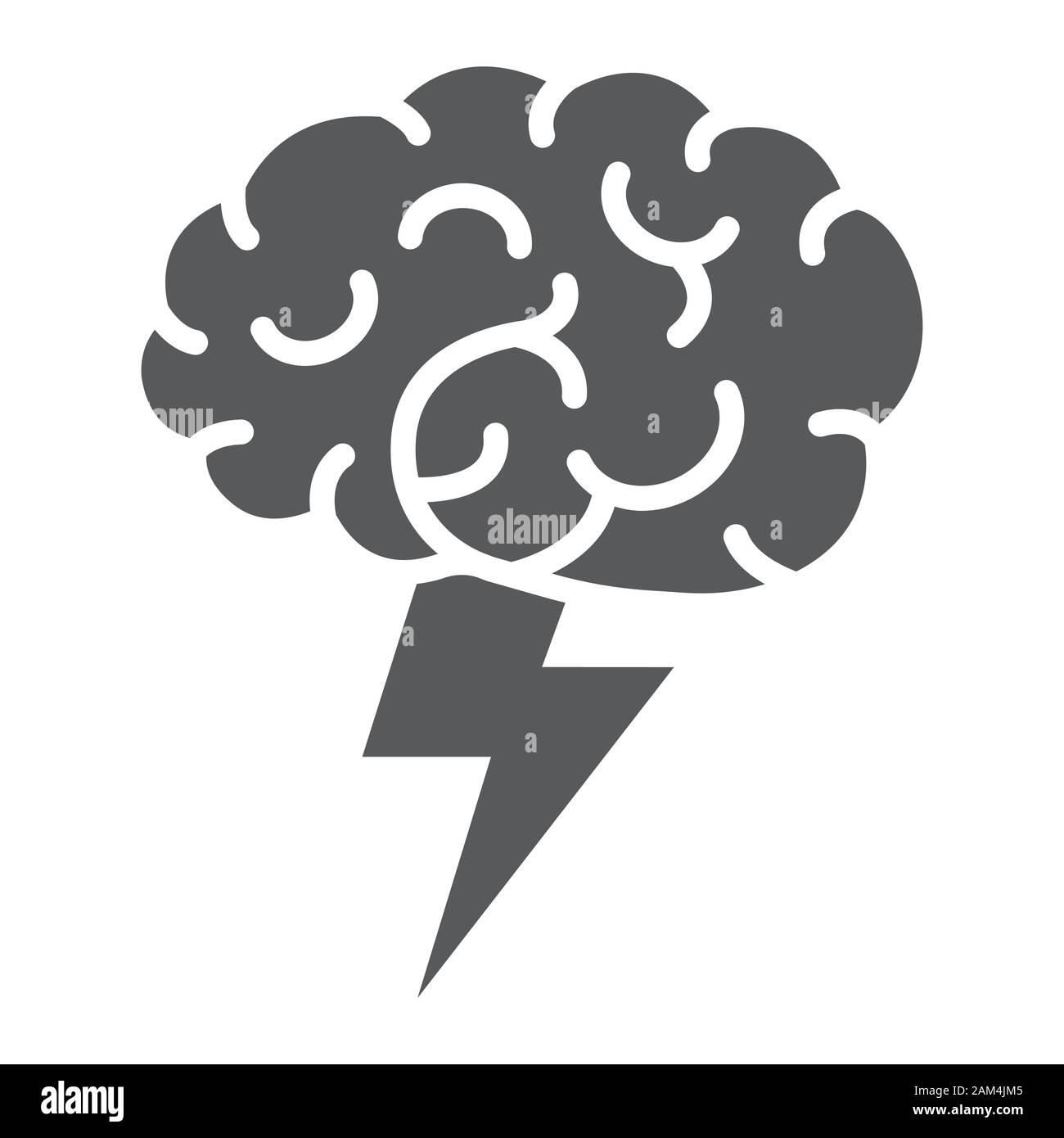 Brainstorm glyph icon, business and idea, creative sign, vector graphics, a solid pattern on a white background, eps 10. Stock Vector
