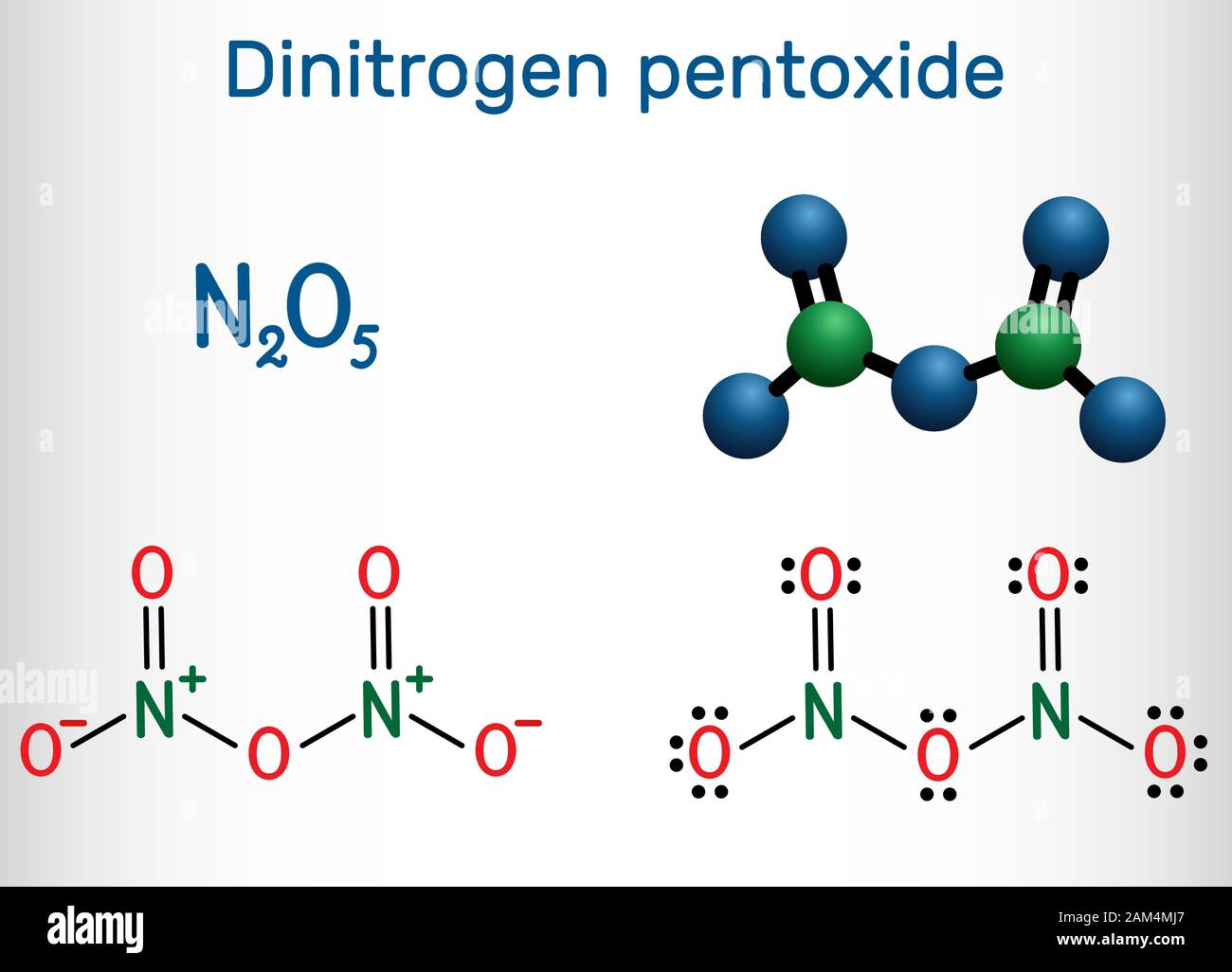 Dinitrogen Pentoxide N2o5 Molecule Structural Chemical Formula And Molecule Model Vector Illustration Stock Vector Image Art Alamy