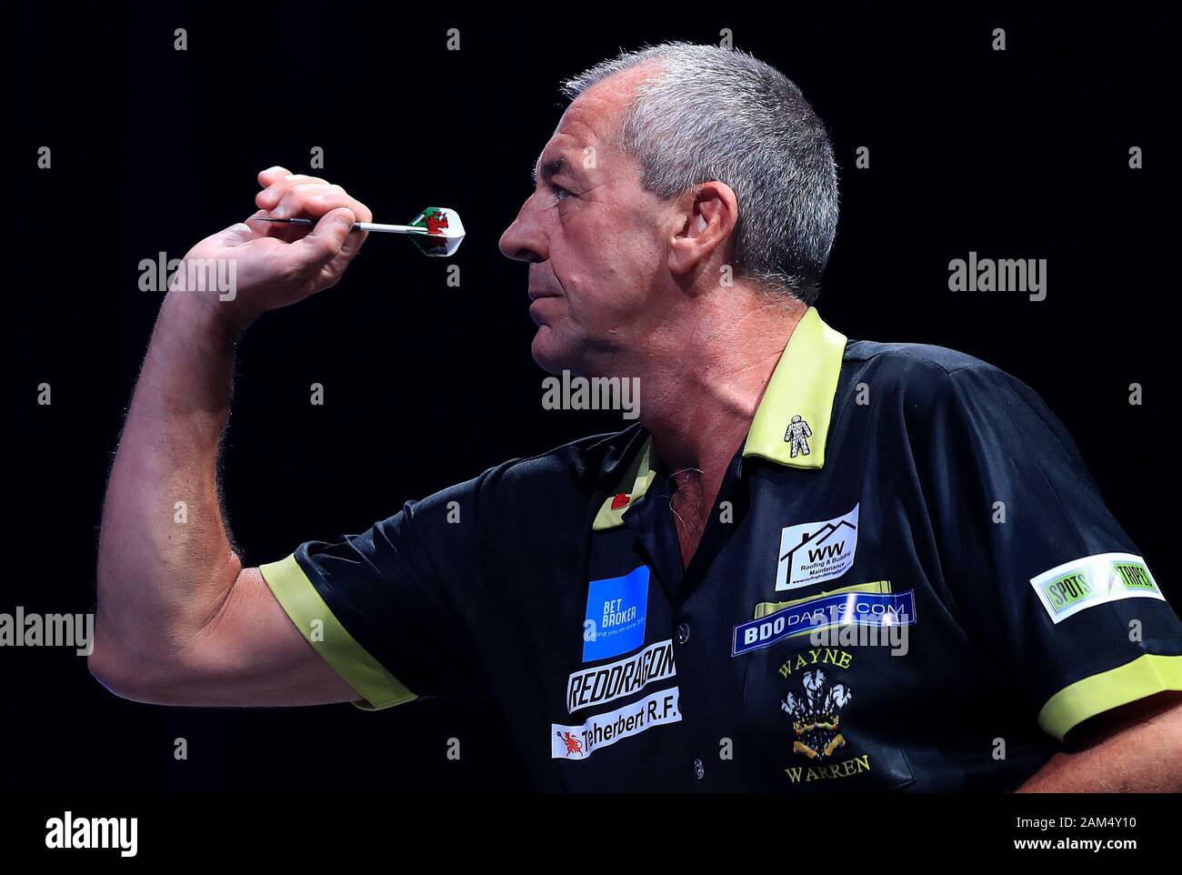 Wayne Warren in action during day eight of the BDO World Professional Darts Championships 2020 at The O2, London. Stock Photo