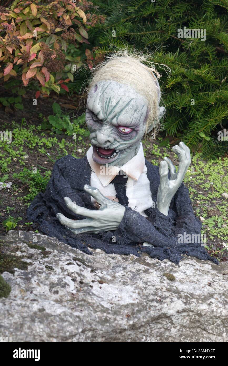 Zombie in the garden Stock Photo