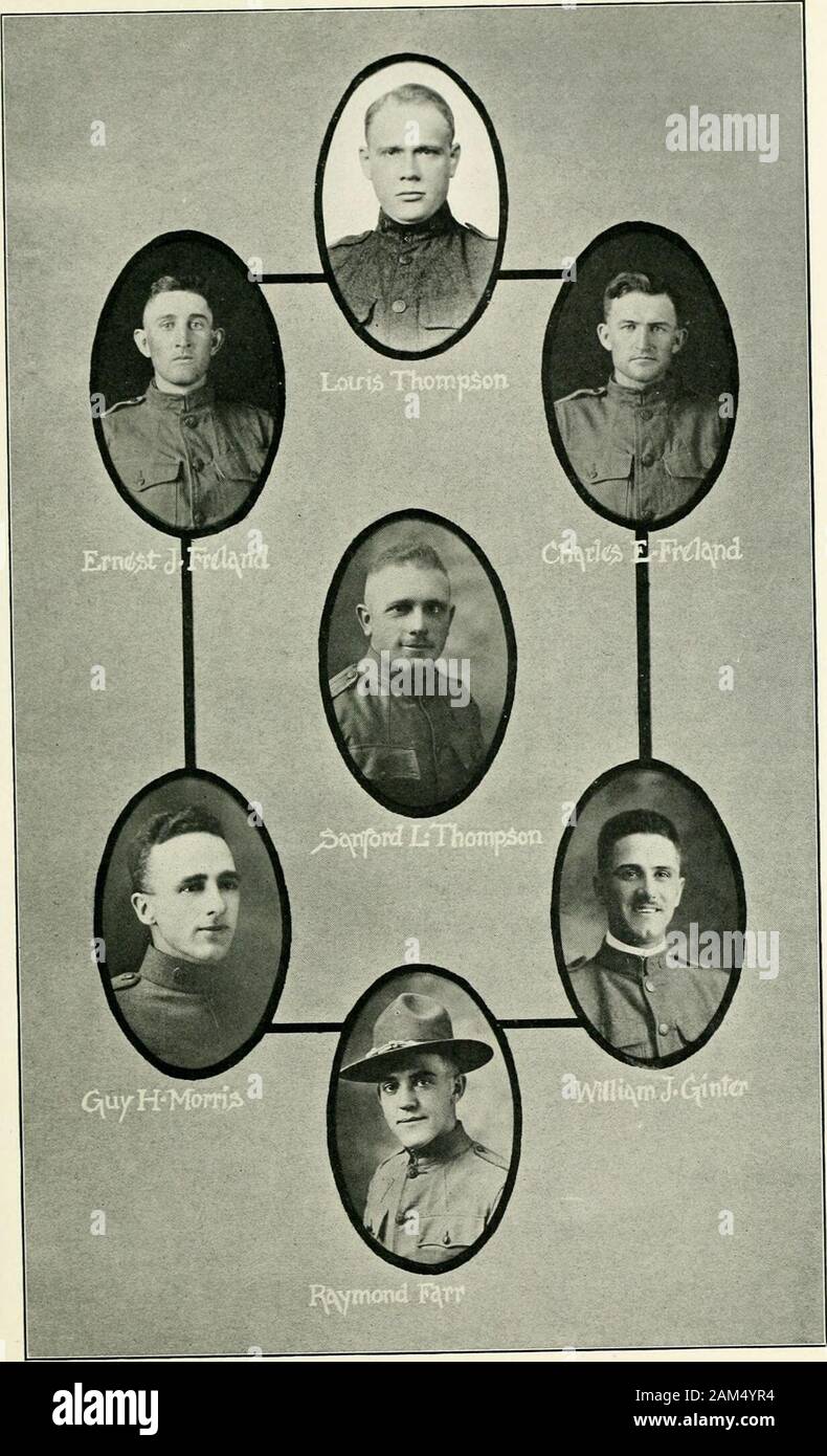 Marshall County in the World War, 1917-1918 : a pictorial history of the community's participation in all wartime activities with a complete roster of soldiers and sailors in service . ash.; overseas Dec, 1917;Cpl.; killed in action in France, Sept. 30,1918. THOMAS, LIEUT. FRANCIS JOHN, Mar-shalltown; Mrs. F. J. Thomas, wife;served in Spanish-American war; enlistedCamp Zachary Taylor, Ky., Nov., 1918,school for army chaplains; commissionedLieut.; mustered out Dec, 1918. THOMAS, HOWARD H., Albion, son Mr.and Mrs. J. R. Thomas; aged 25, farmer;selective, July 31, 1918, Camp Forrest,Ga.; transfer Stock Photo