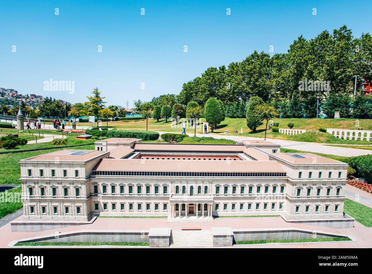 Istanbul, Turkey-July 12, 2017: reduced replica of the Itu Macka Campus. Miniaturk Park is located in Istanbul Stock Photo