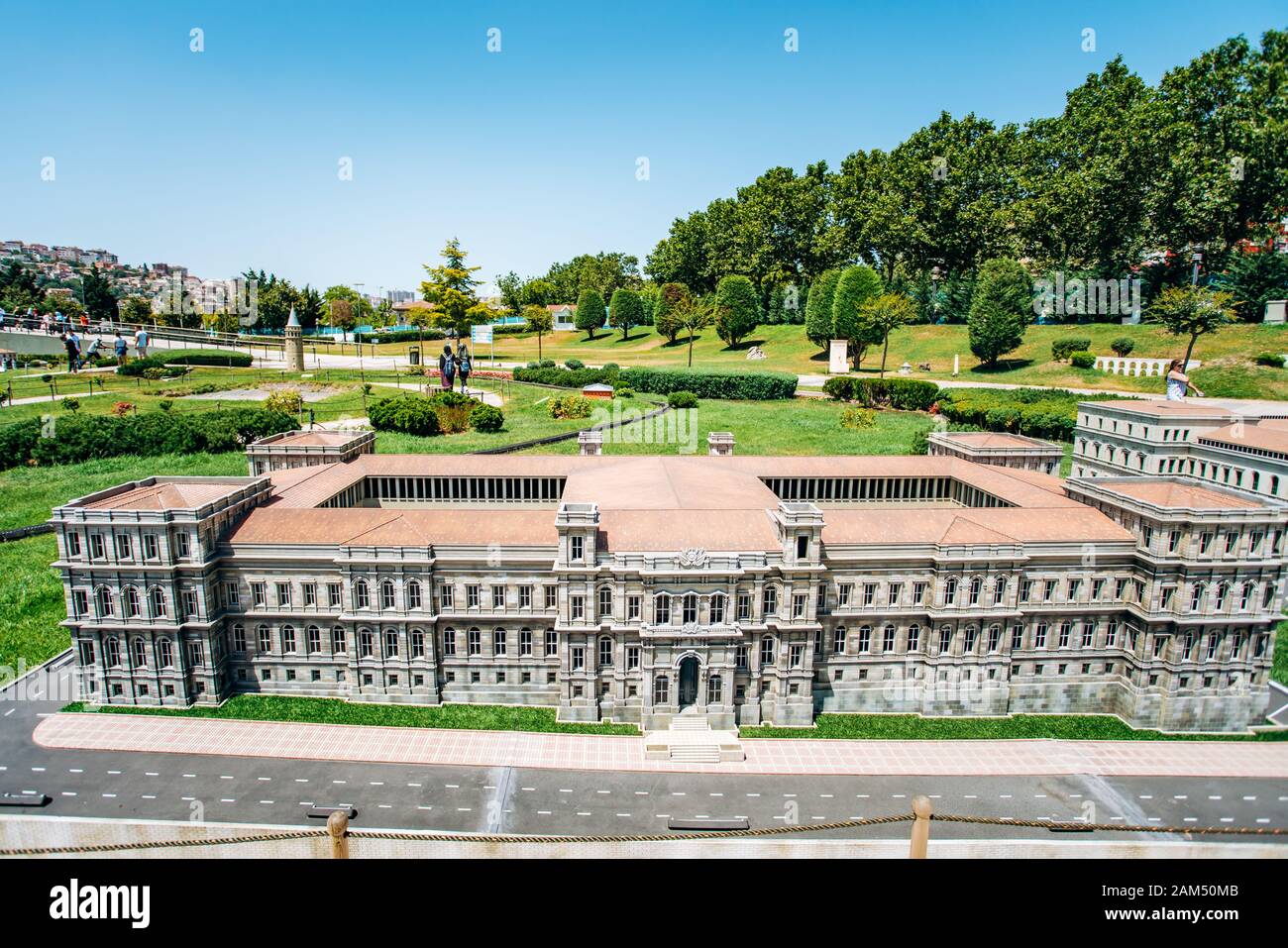 Istanbul, Turkey-July 12, 2017: reduced replica of the Itu Macka Campus. Miniaturk Park is located in Istanbul Stock Photo