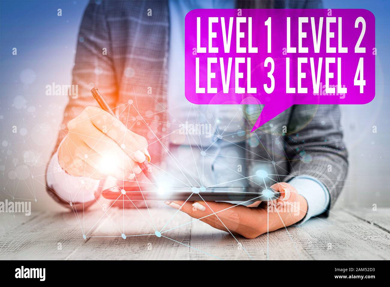 Word writing text Level 1, 2, 3 and 4. Business photo showcasing Steps ...