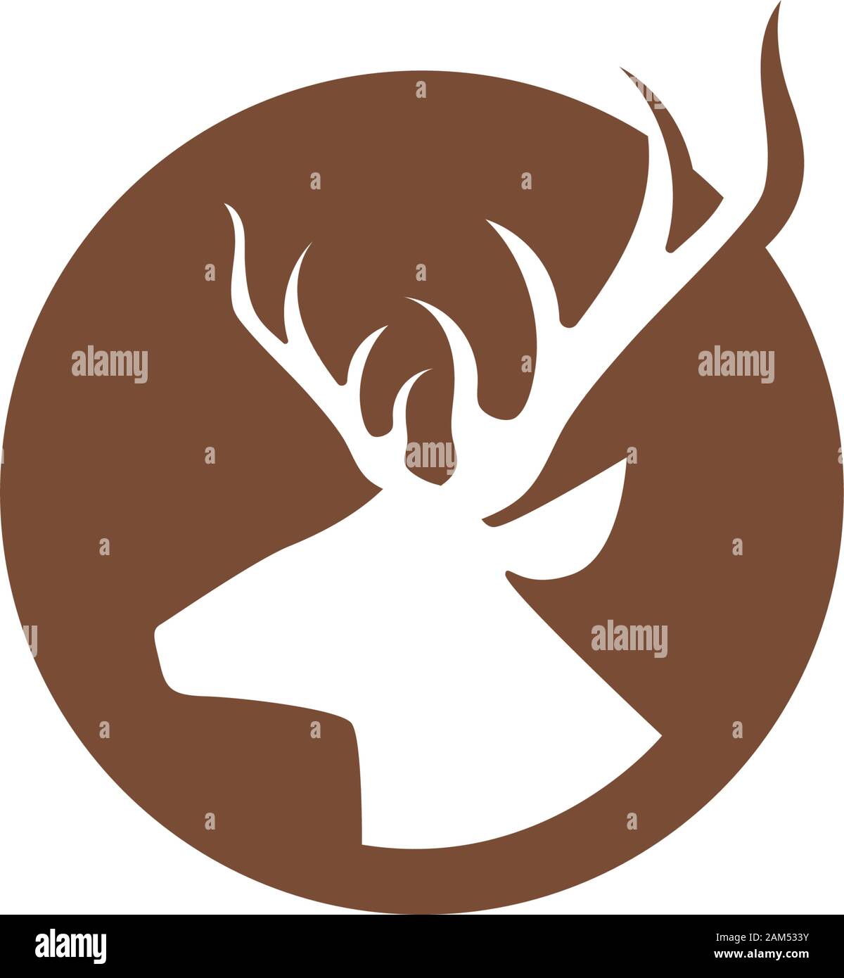 Deer antler ilustration logo vector template Stock Vector