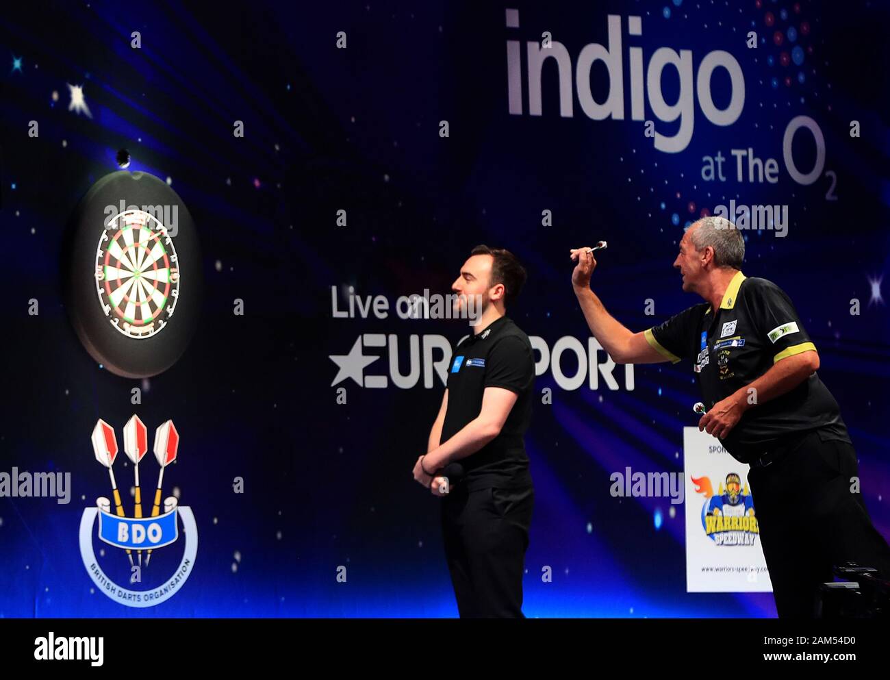 Wayne Warren in action during day eight of the BDO World Professional Darts Championships 2020 at The O2, London. Stock Photo